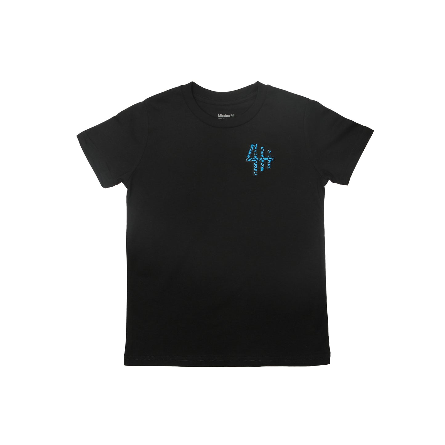 Kids Blue Elephant Print Embroidered Logo Tee