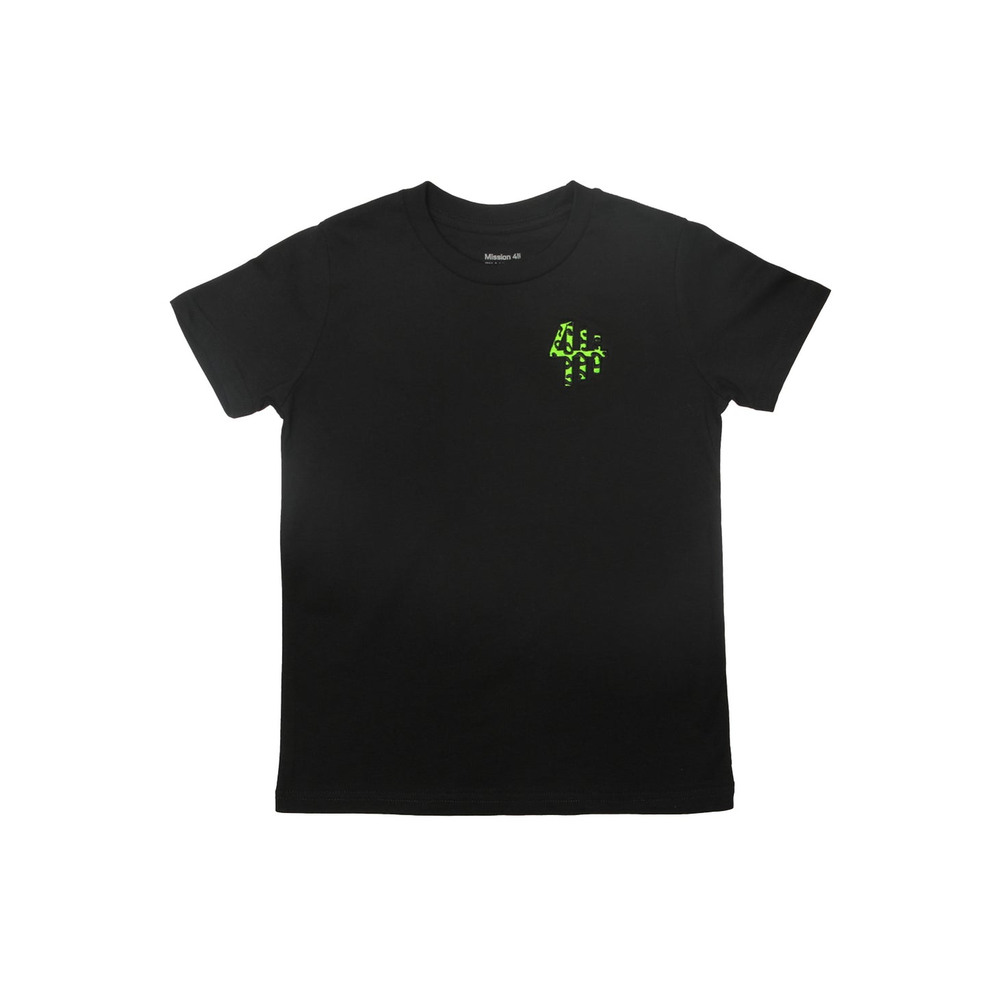Kids Neon Green Leopard Print Embroidered Logo Tee