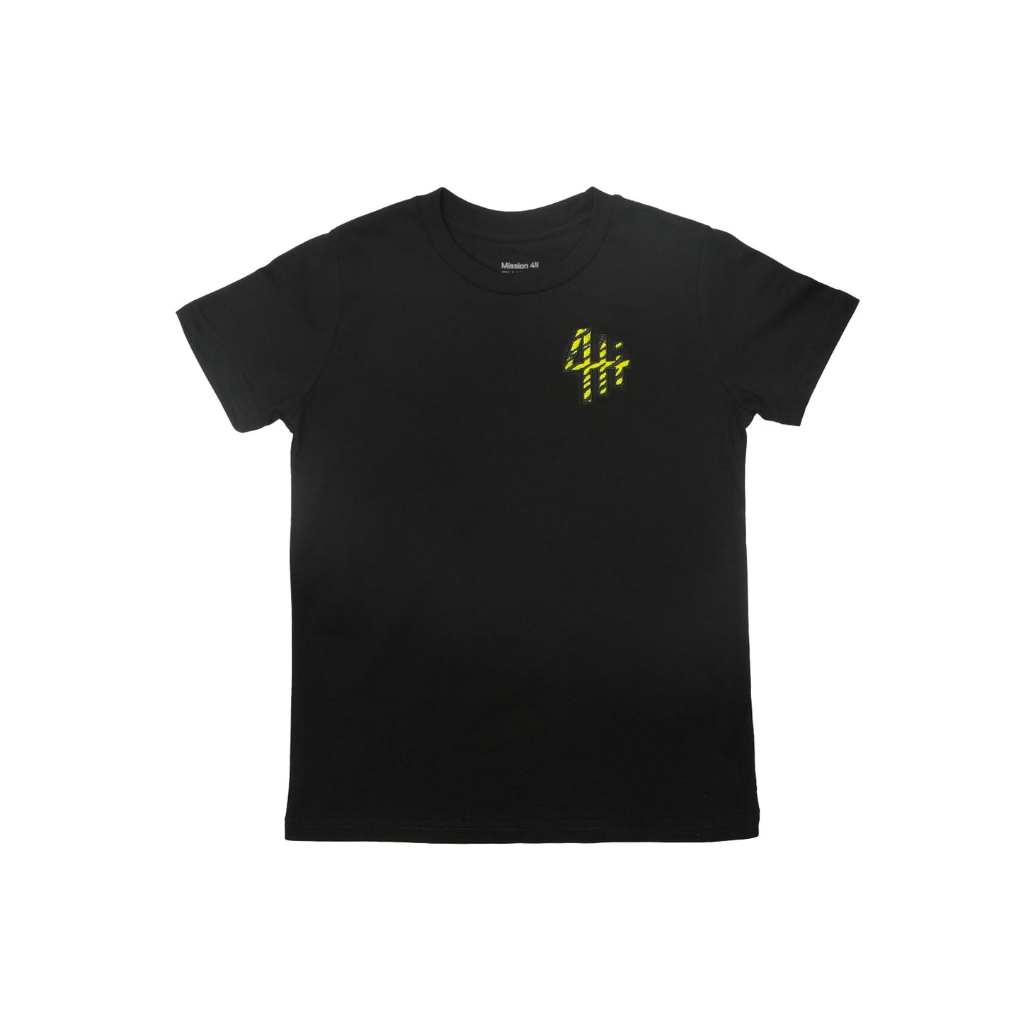Kids Yellow Zebra Embroidered Logo Tee