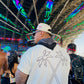 Navy Blue & Off White Ten Toes Snapback (Pink Palm Tree)